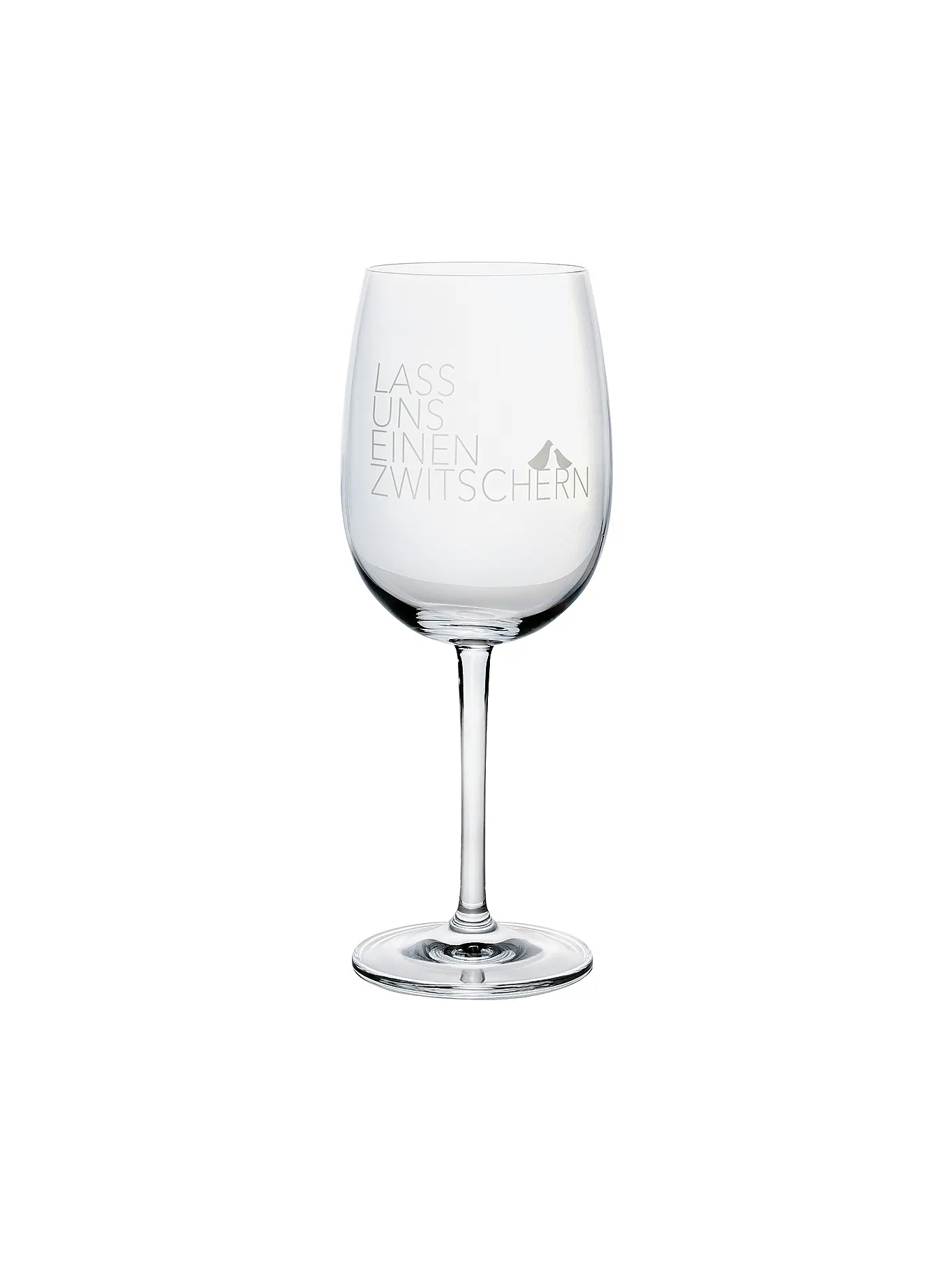 RAEDER | Weinglas 22cm "Leben Lieben Lachen Lallen" | transparent